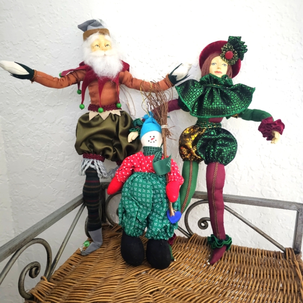Jester, Santa Claus Elf, Scarecrow Vintage Christmas Mardi Gras Figurines - Picture 4 of 12